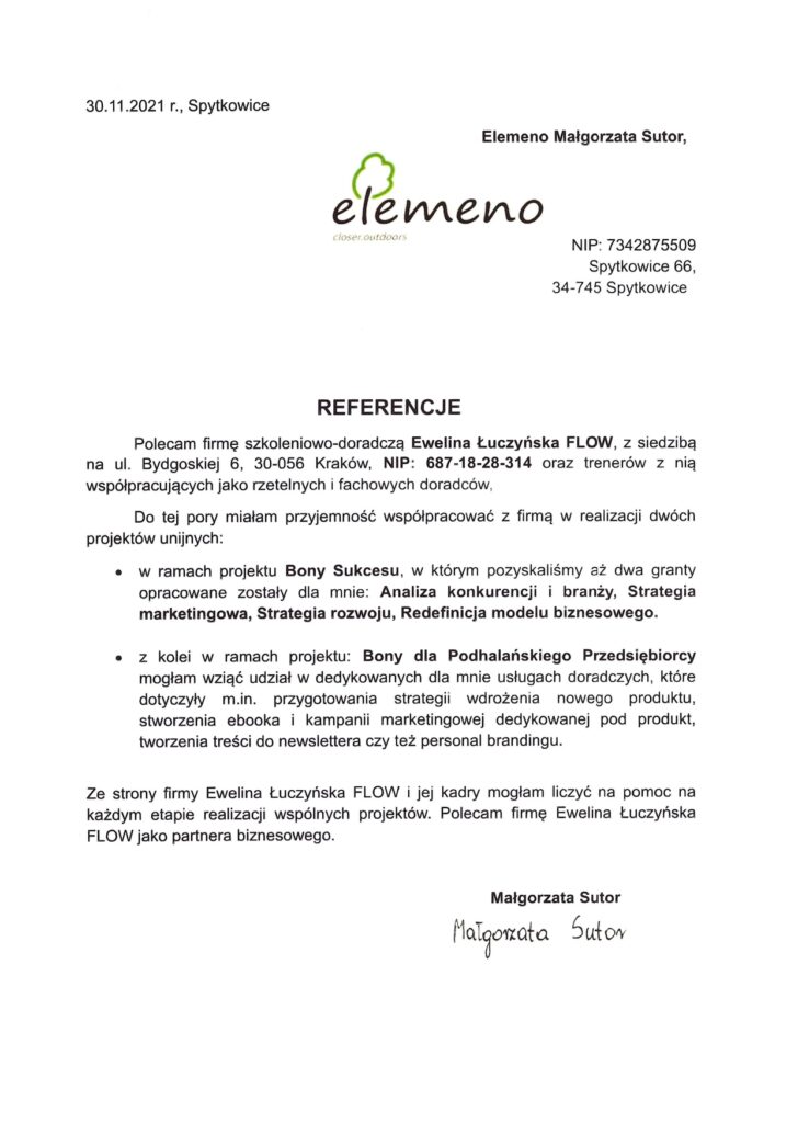 Referencje Elemeno