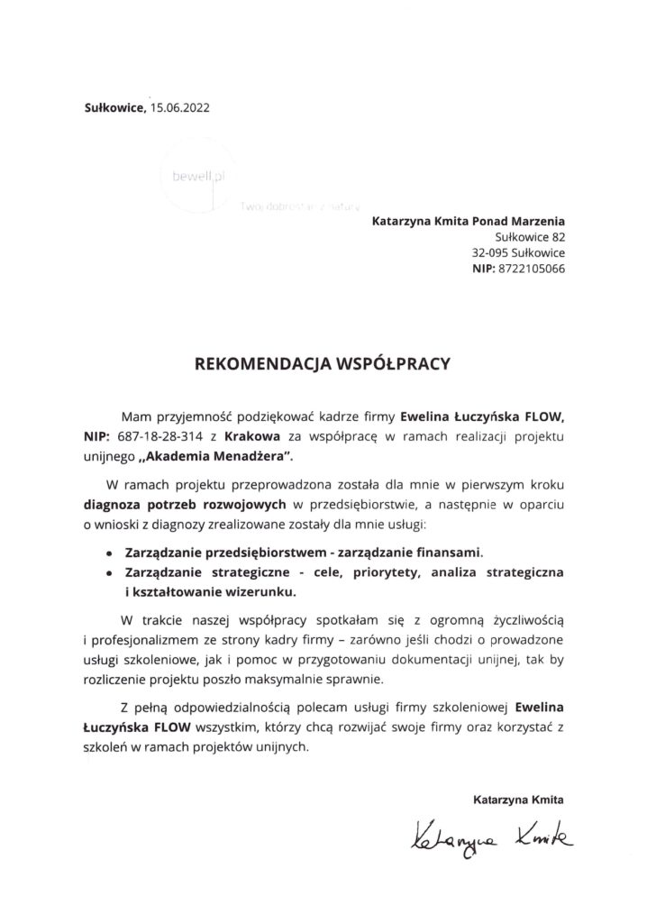 Rekomendacje Katarzyna Kmita